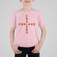 England Pride Cross Shape Typography Graphic T Shirt For Kid