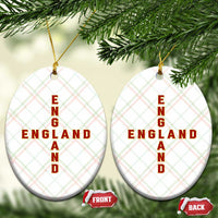 England Pride Cross Shape Typography Graphic Ceramic Ornament