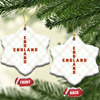 England Pride Cross Shape Typography Graphic Ceramic Ornament