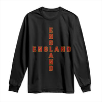 England Pride Cross Shape Typography Graphic Long Sleeve Shirt