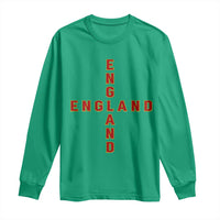 England Pride Cross Shape Typography Graphic Long Sleeve Shirt
