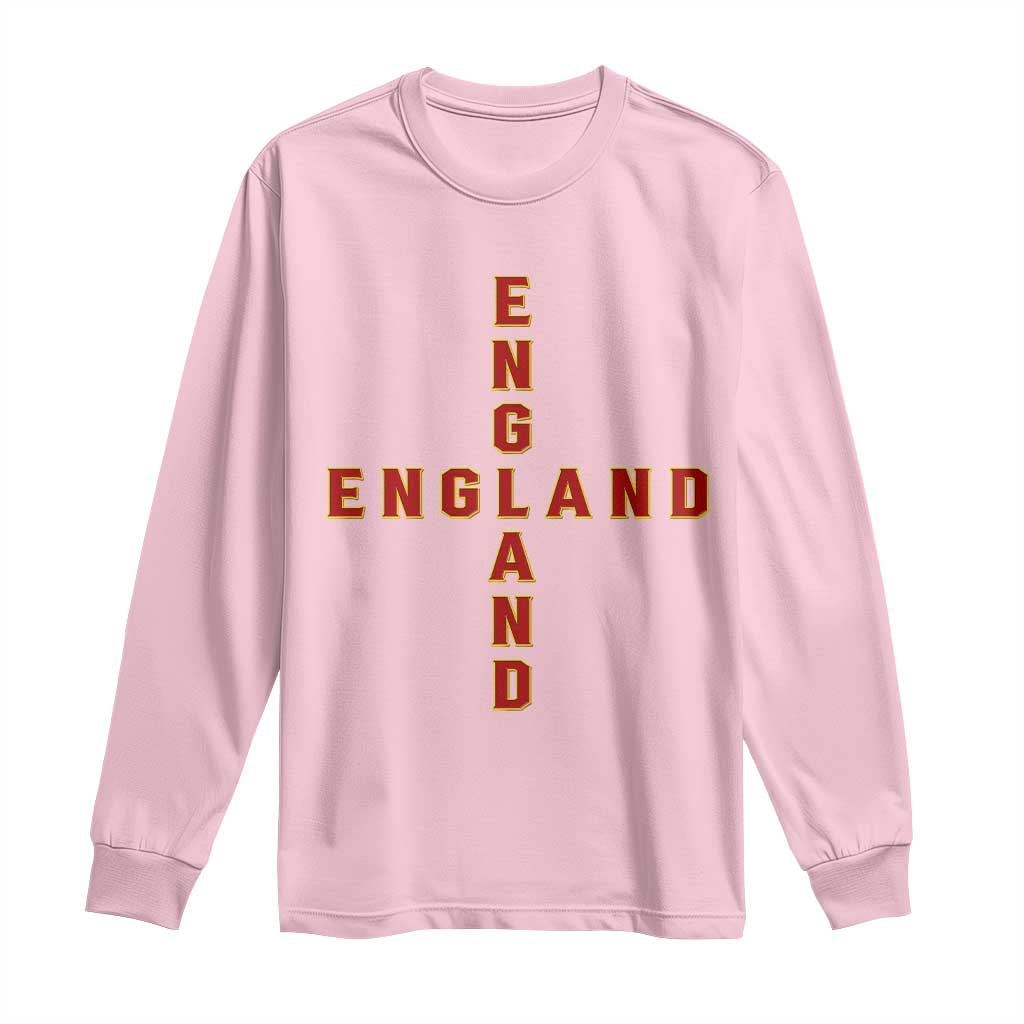 England Pride Cross Shape Typography Graphic Long Sleeve Shirt