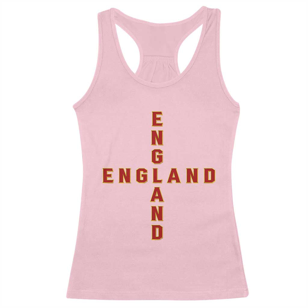 England Pride Cross Shape Typography Graphic Racerback Tank Top