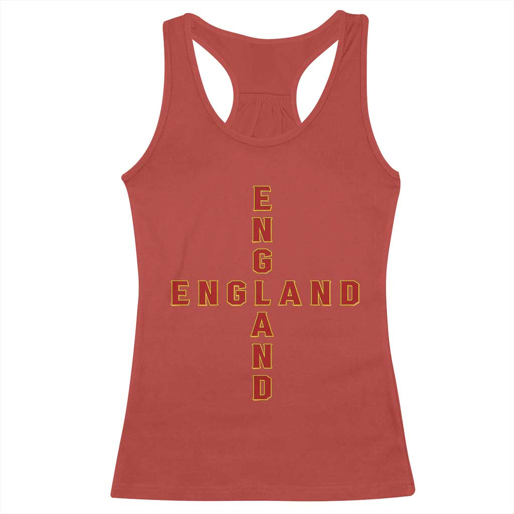 England Pride Cross Shape Typography Graphic Racerback Tank Top