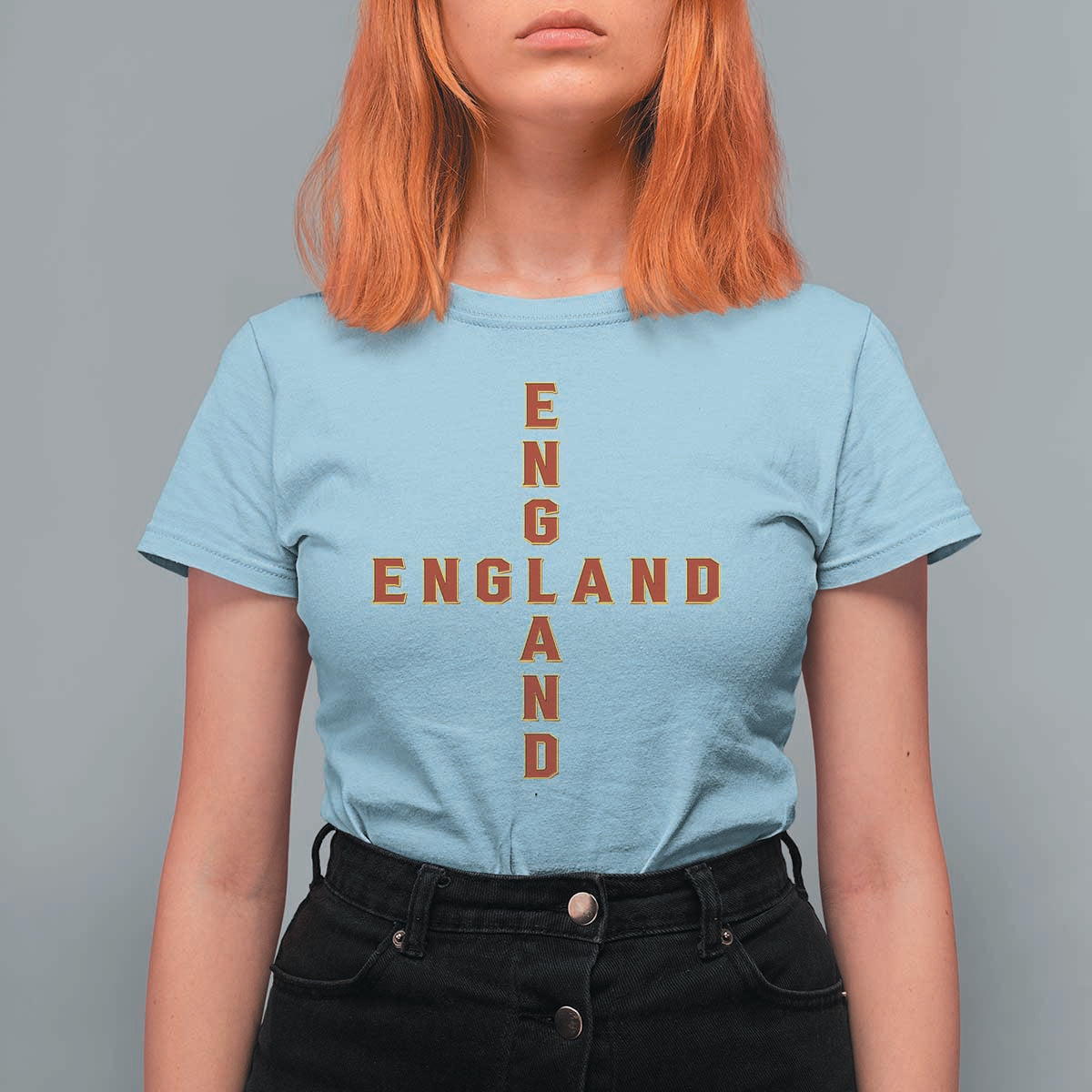 England Pride Cross Shape Typography Graphic T Shirt For Women