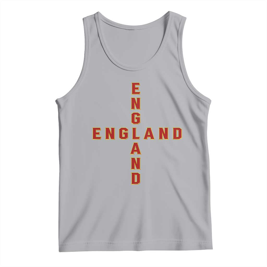 England Pride Cross Shape Typography Graphic Tank Top