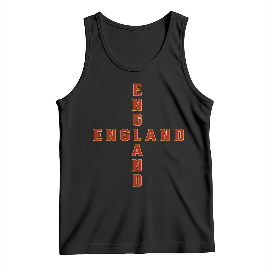 England Pride Cross Shape Typography Graphic Tank Top