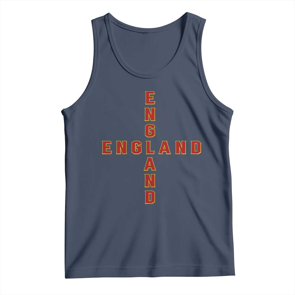 England Pride Cross Shape Typography Graphic Tank Top