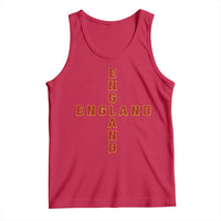 England Pride Cross Shape Typography Graphic Tank Top