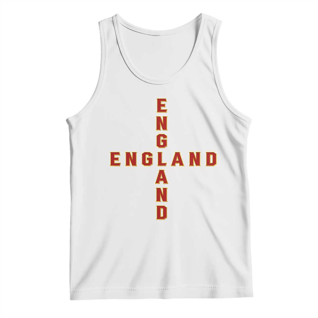 England Pride Cross Shape Typography Graphic Tank Top