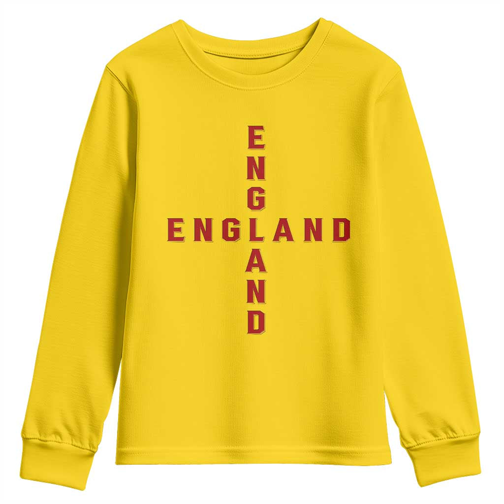 England Pride Cross Shape Typography Graphic Youth Sweatshirt