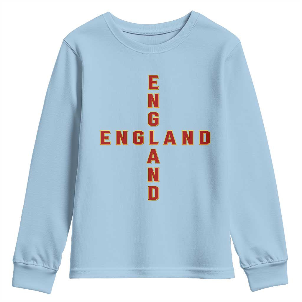 England Pride Cross Shape Typography Graphic Youth Sweatshirt