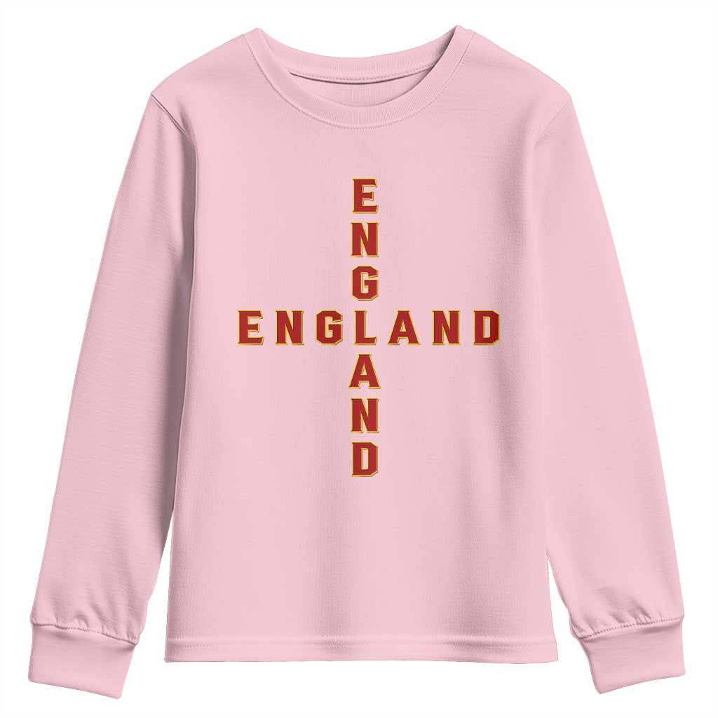 England Pride Cross Shape Typography Graphic Youth Sweatshirt