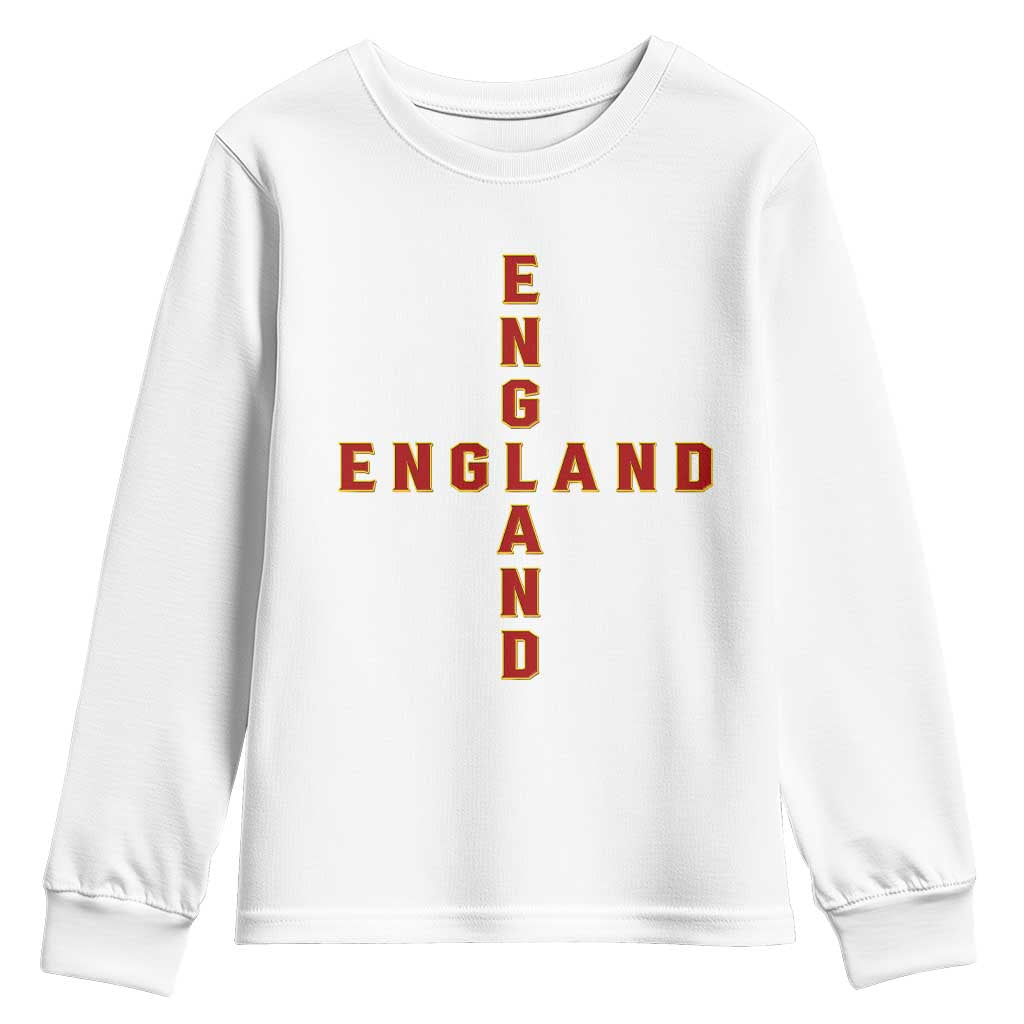 England Pride Cross Shape Typography Graphic Youth Sweatshirt