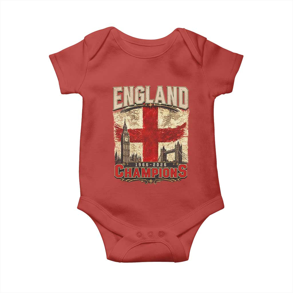 Vintage England Champions Baby Onesie Proud Football Fan Heritage