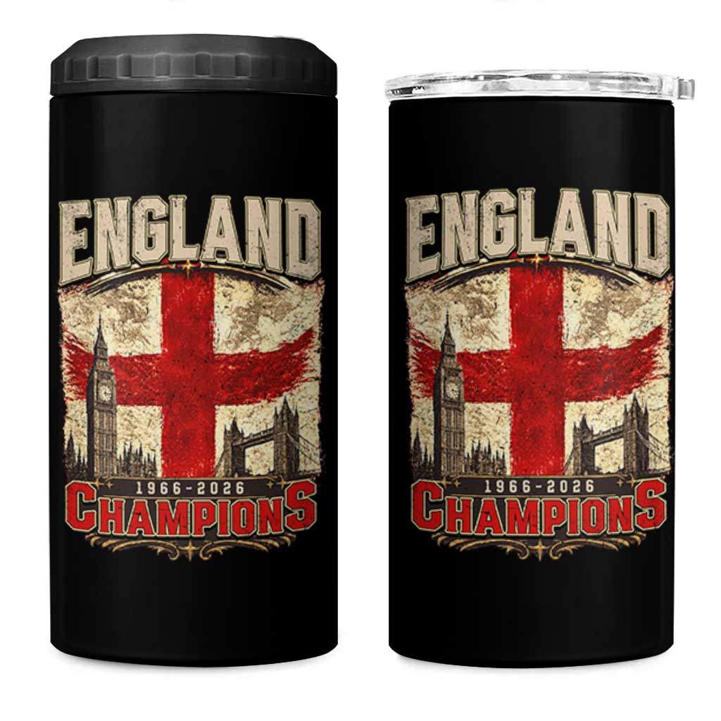 Vintage England Champions 4 in 1 Can Cooler Tumbler Proud Football Fan Heritage