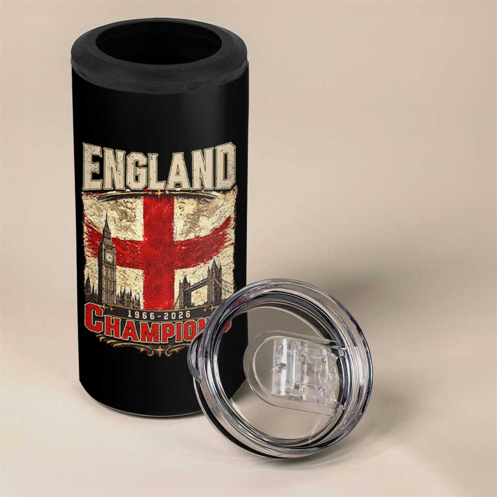 Vintage England Champions 4 in 1 Can Cooler Tumbler Proud Football Fan Heritage
