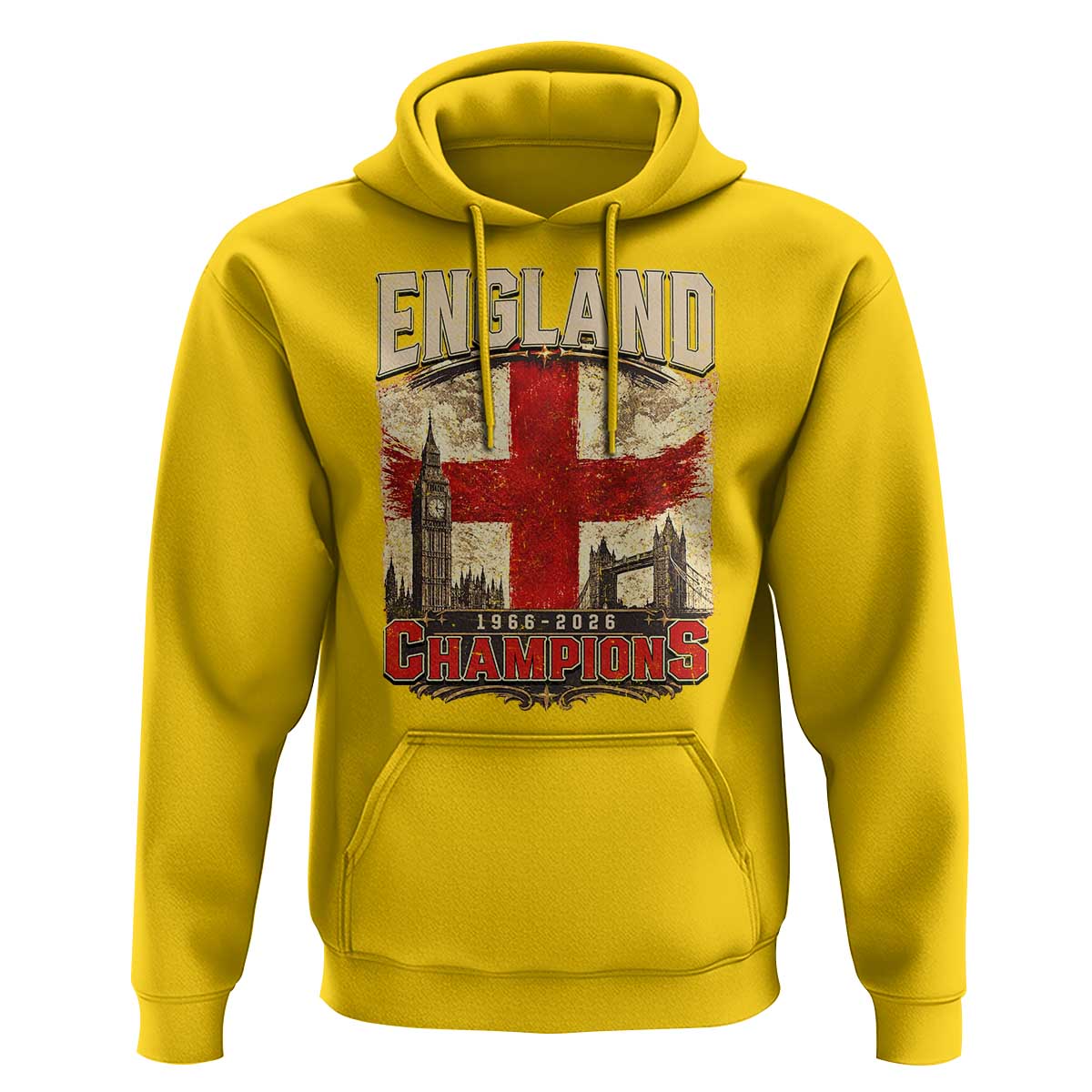 Vintage England Champions Hoodie Proud Football Fan Heritage