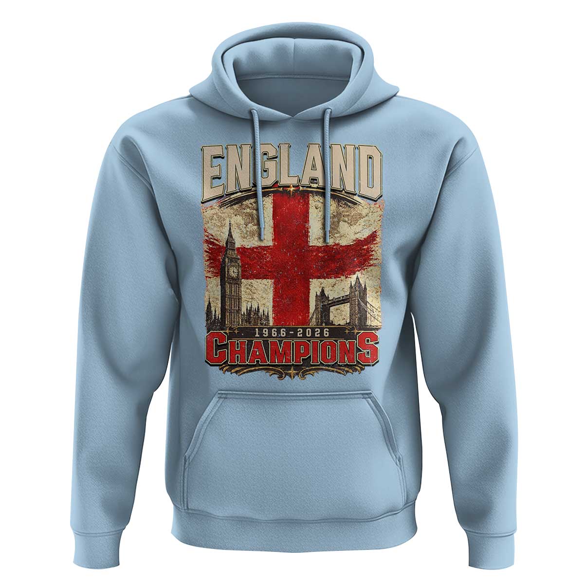 Vintage England Champions Hoodie Proud Football Fan Heritage