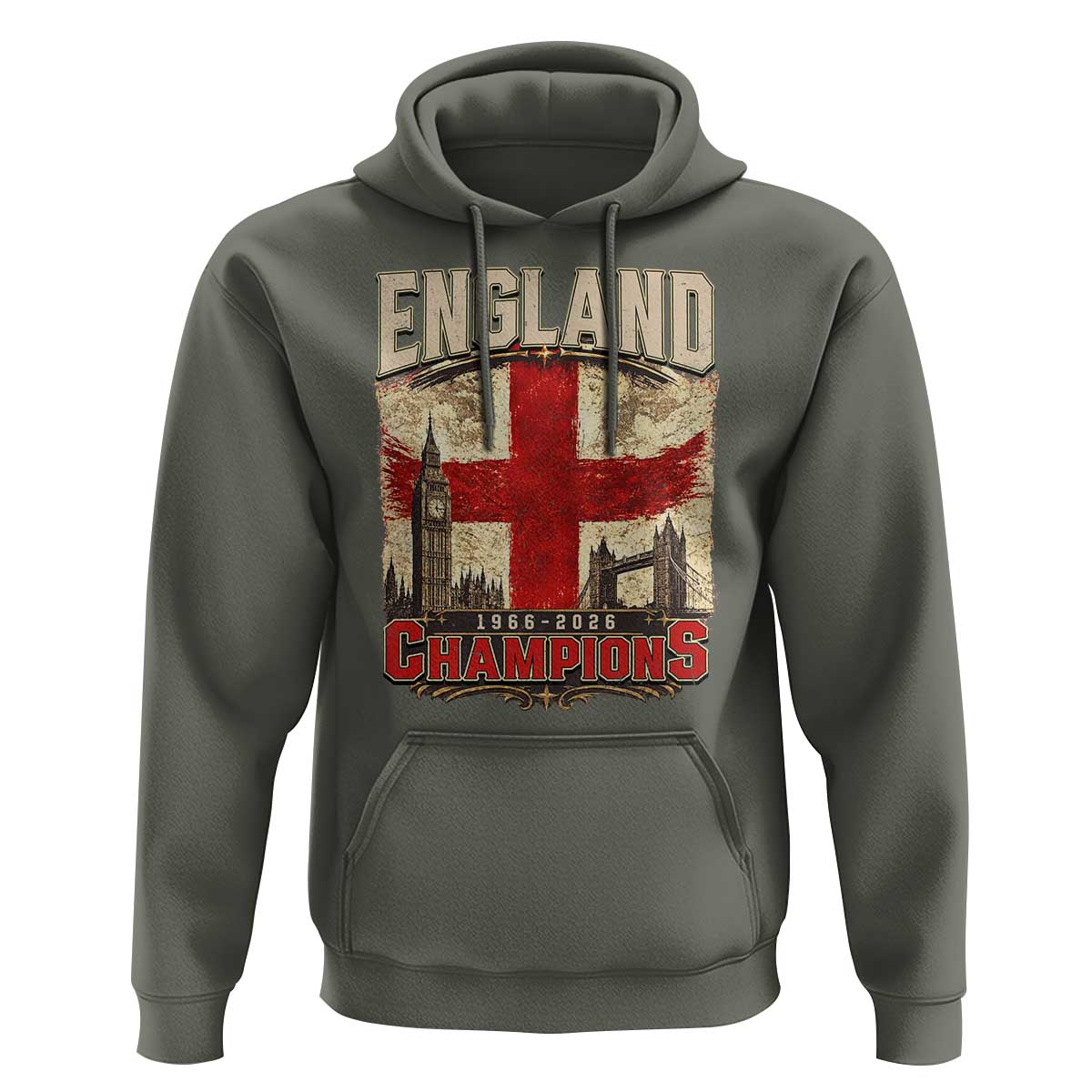Vintage England Champions Hoodie Proud Football Fan Heritage