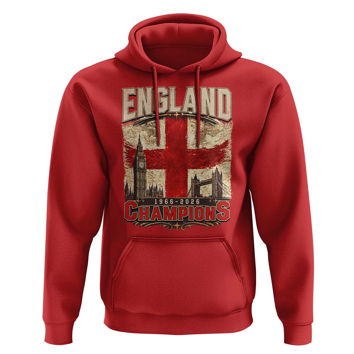 Vintage England Champions Hoodie Proud Football Fan Heritage