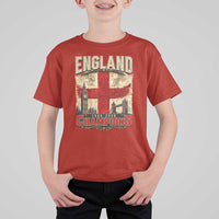 Vintage England Champions T Shirt For Kid Proud Football Fan Heritage