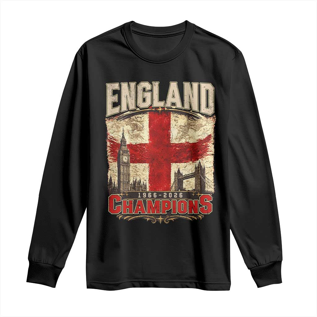 Vintage England Champions Long Sleeve Shirt Proud Football Fan Heritage