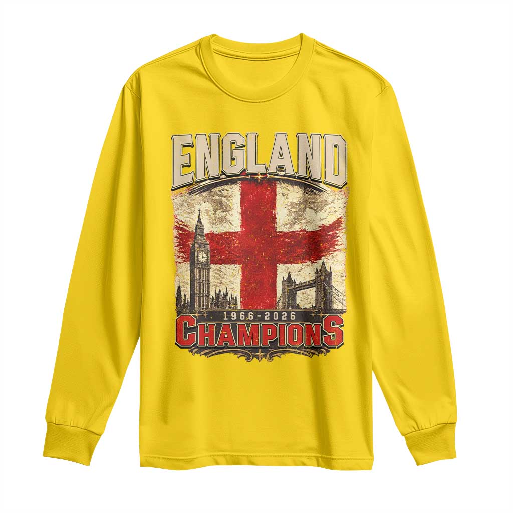 Vintage England Champions Long Sleeve Shirt Proud Football Fan Heritage