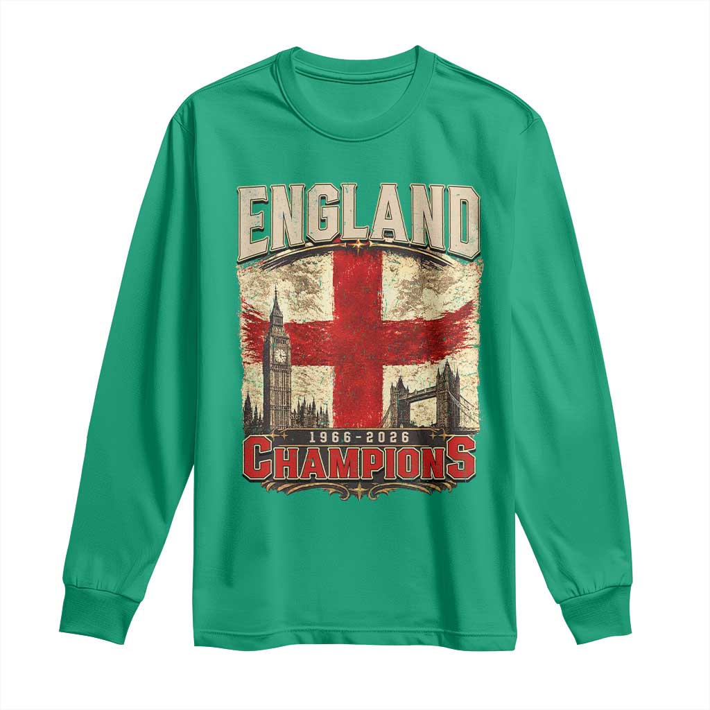 Vintage England Champions Long Sleeve Shirt Proud Football Fan Heritage