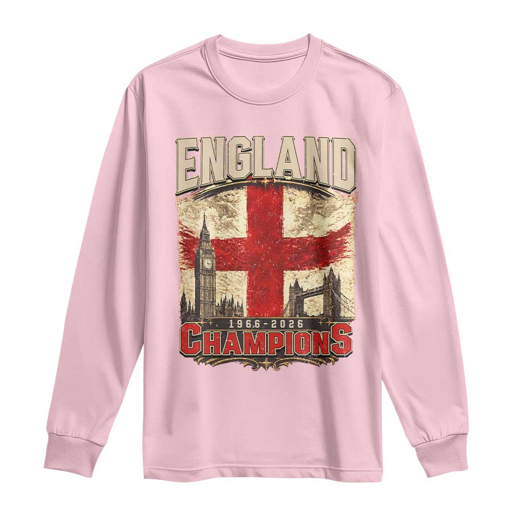Vintage England Champions Long Sleeve Shirt Proud Football Fan Heritage