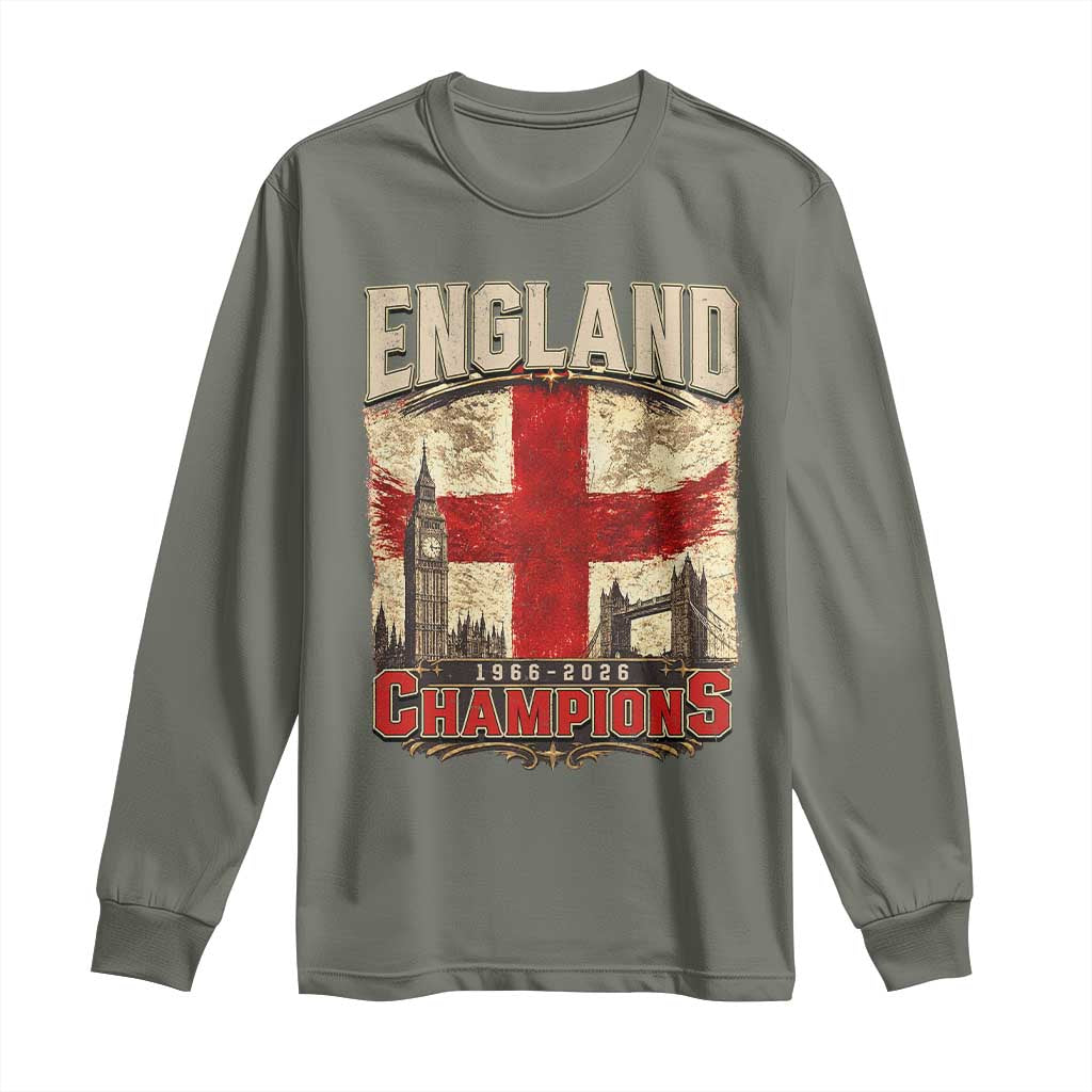Vintage England Champions Long Sleeve Shirt Proud Football Fan Heritage