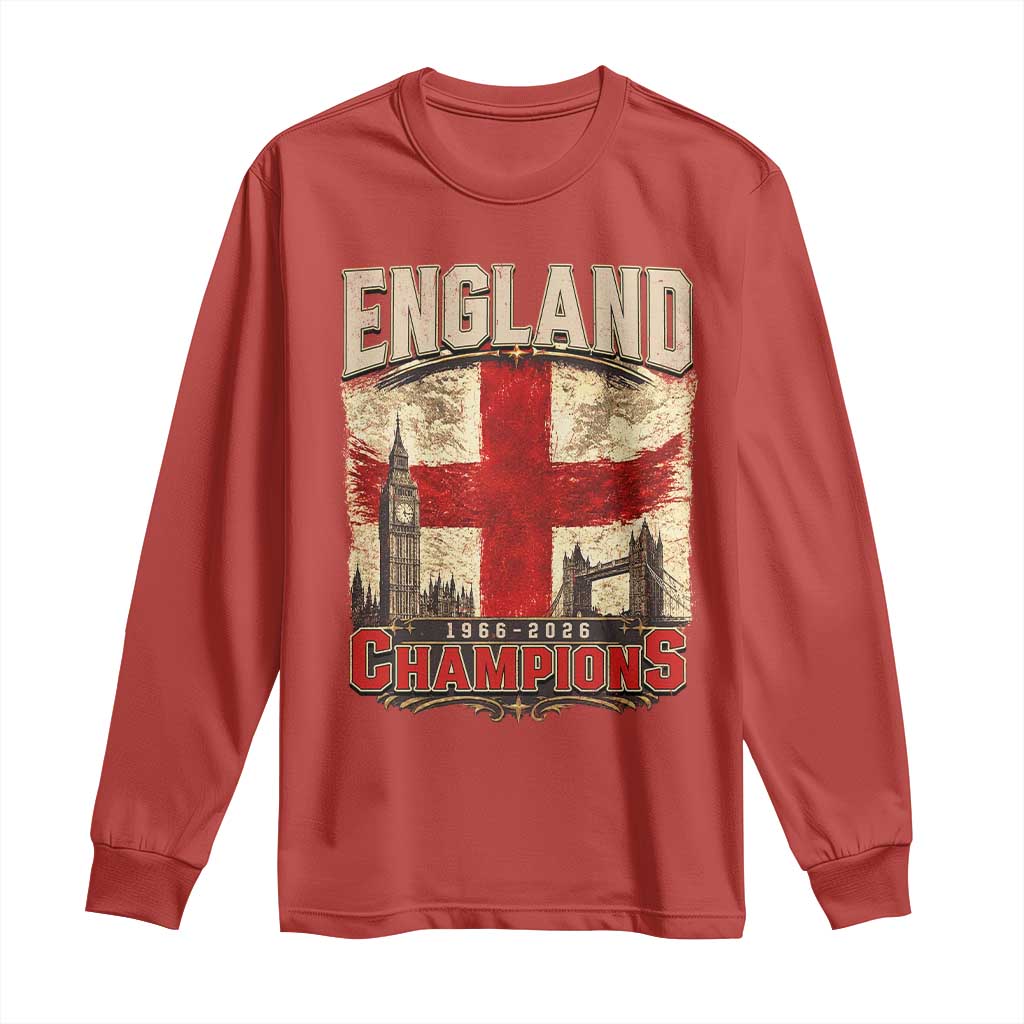 Vintage England Champions Long Sleeve Shirt Proud Football Fan Heritage
