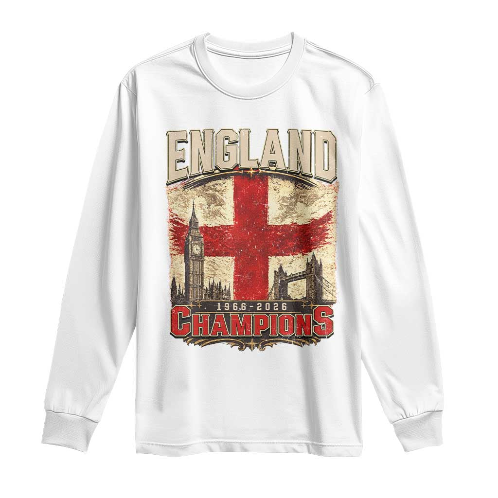 Vintage England Champions Long Sleeve Shirt Proud Football Fan Heritage