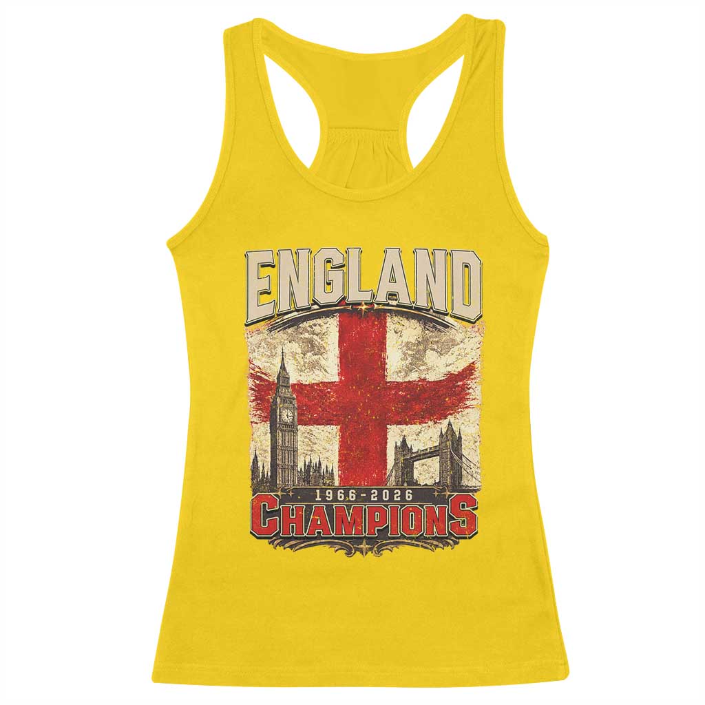 Vintage England Champions Racerback Tank Top Proud Football Fan Heritage