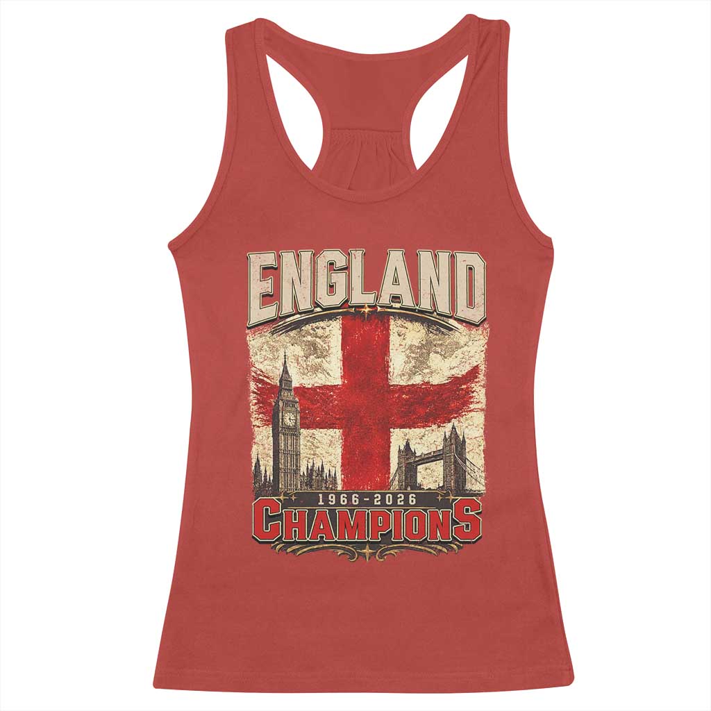 Vintage England Champions Racerback Tank Top Proud Football Fan Heritage