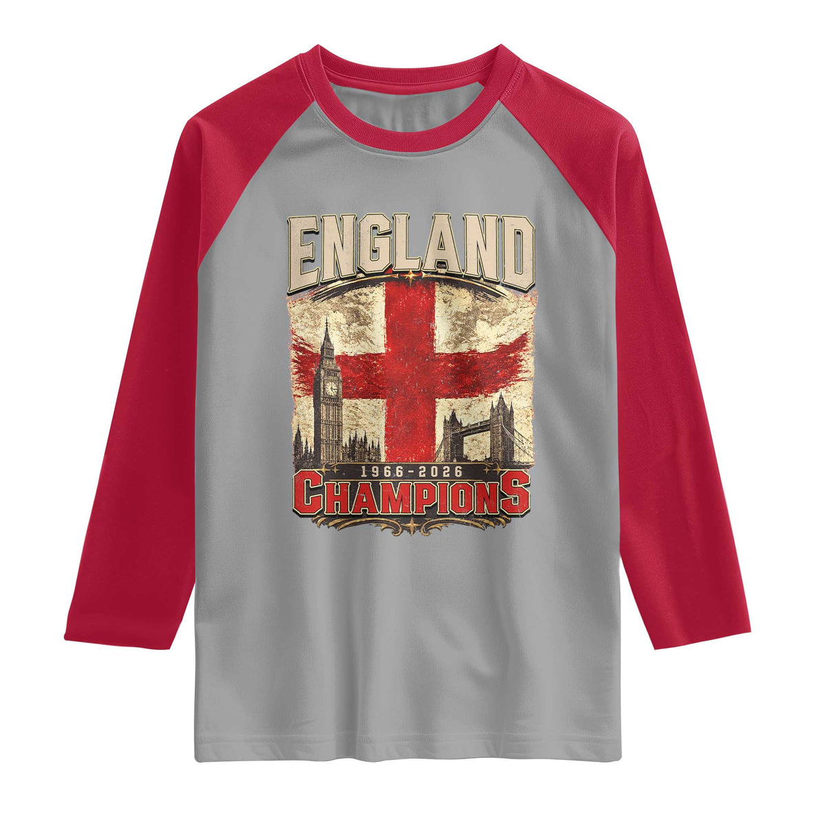 Vintage England Champions Raglan Shirt Proud Football Fan Heritage