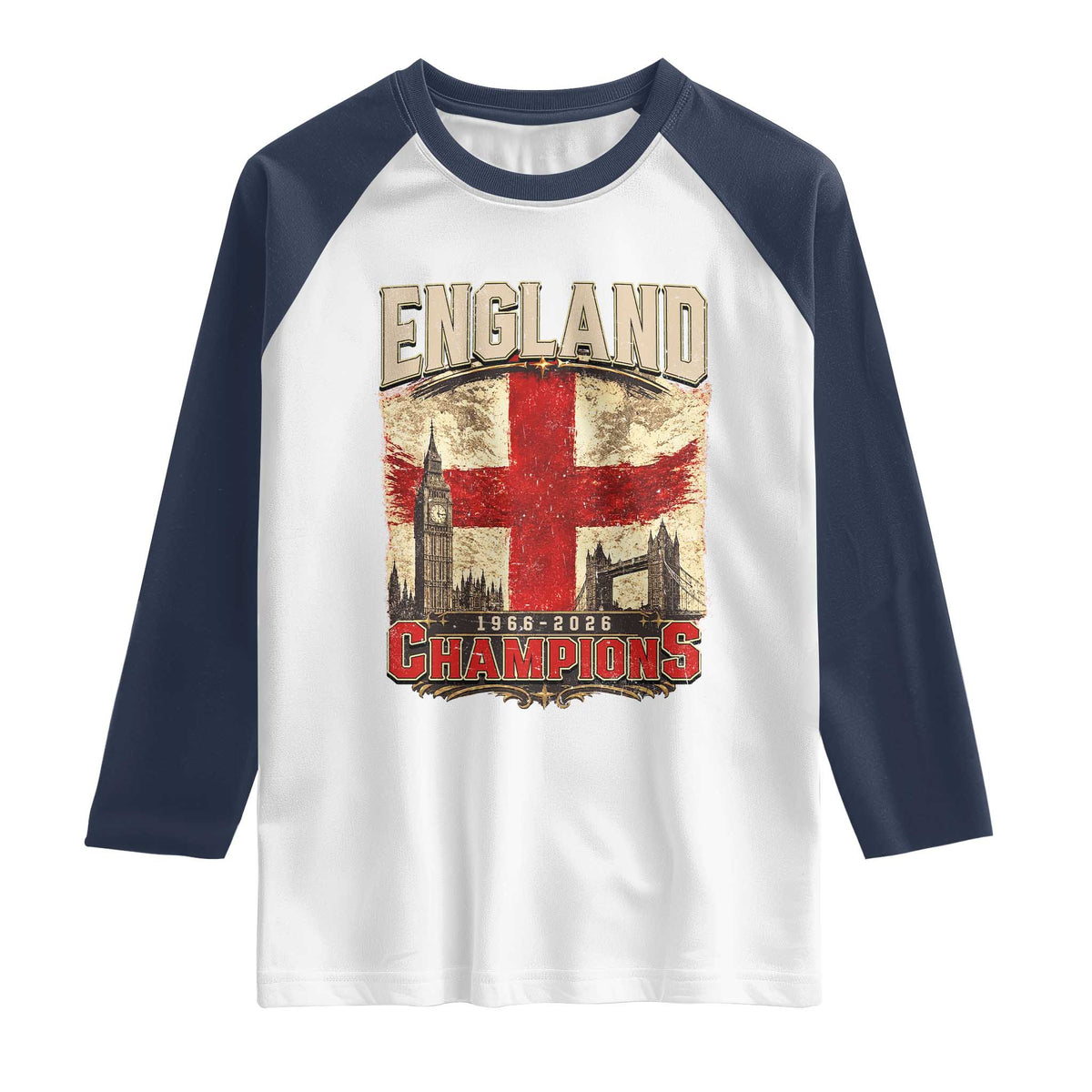 Vintage England Champions Raglan Shirt Proud Football Fan Heritage