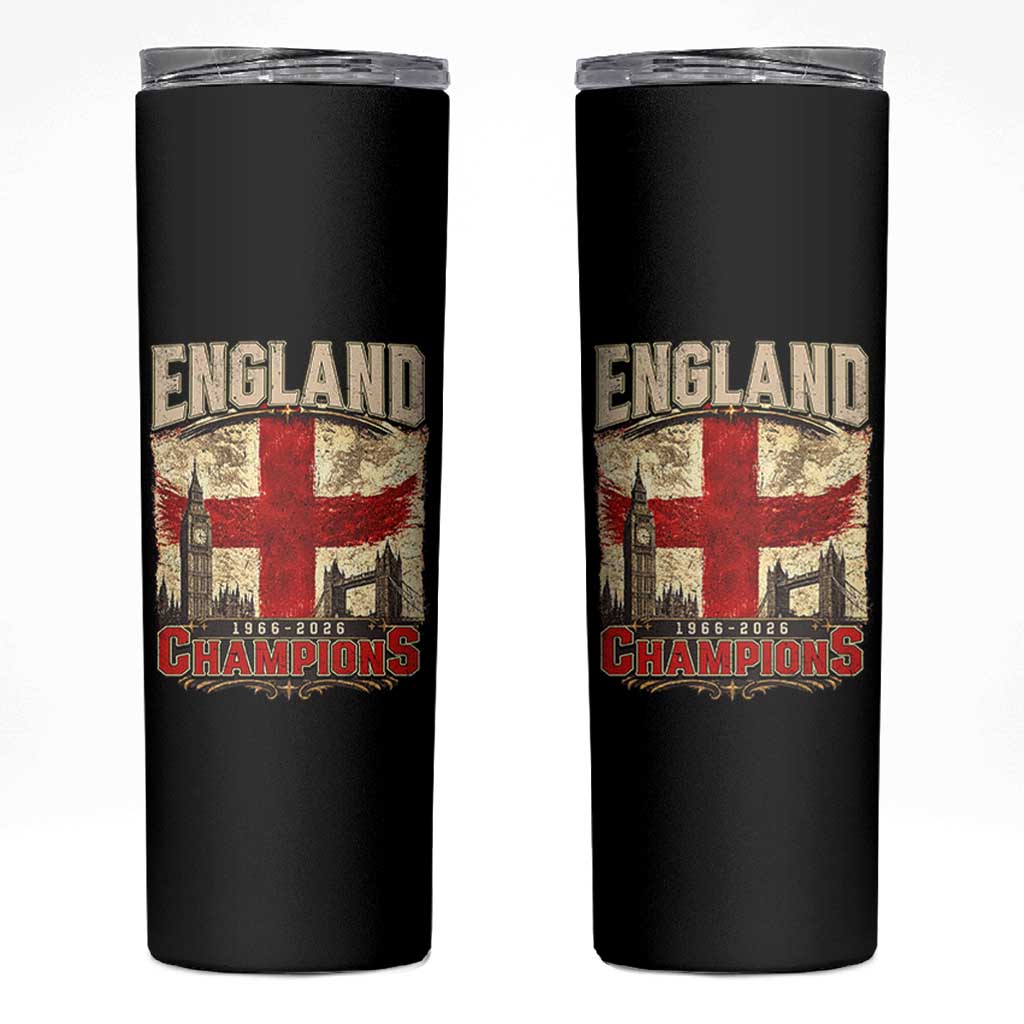 Vintage England Champions Skinny Tumbler Proud Football Fan Heritage
