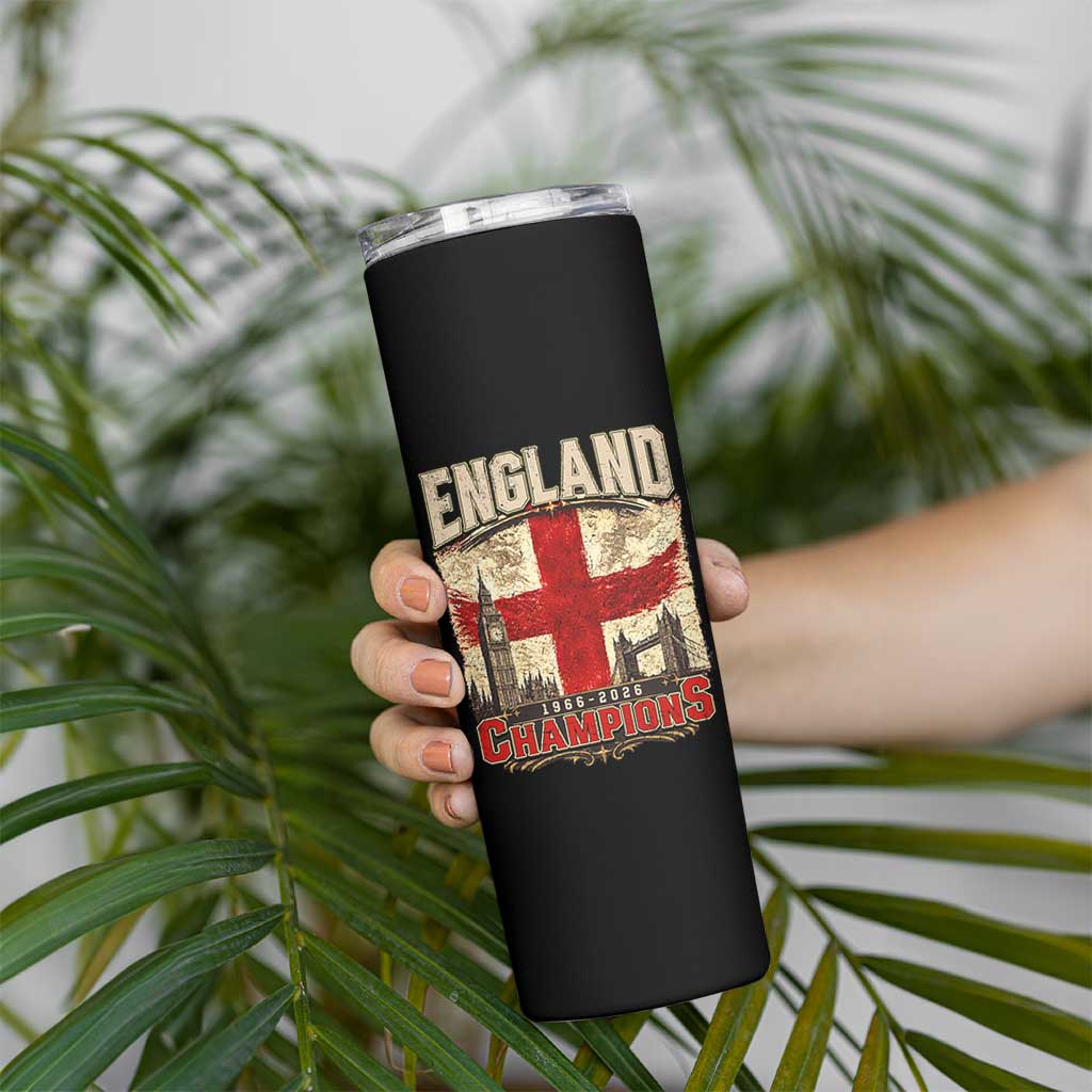 Vintage England Champions Skinny Tumbler Proud Football Fan Heritage