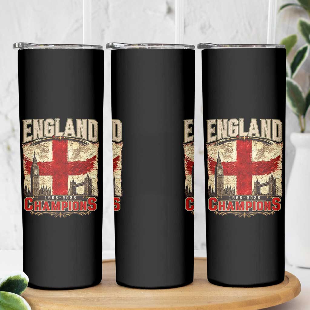 Vintage England Champions Skinny Tumbler Proud Football Fan Heritage