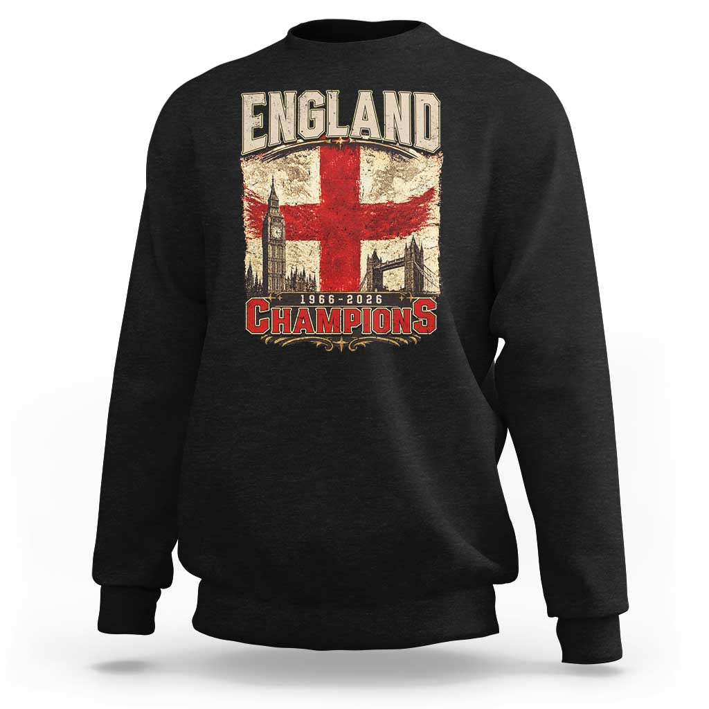 Vintage England Champions Sweatshirt Proud Football Fan Heritage
