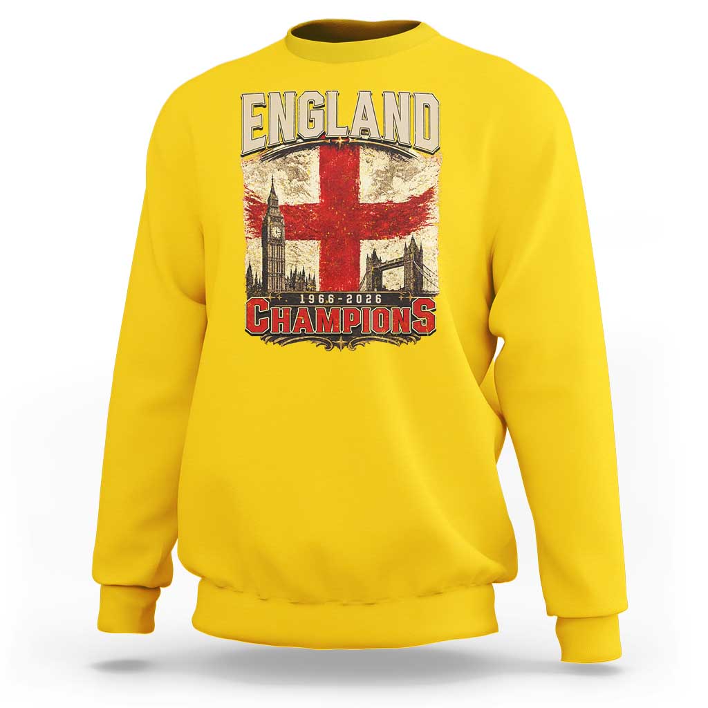 Vintage England Champions Sweatshirt Proud Football Fan Heritage