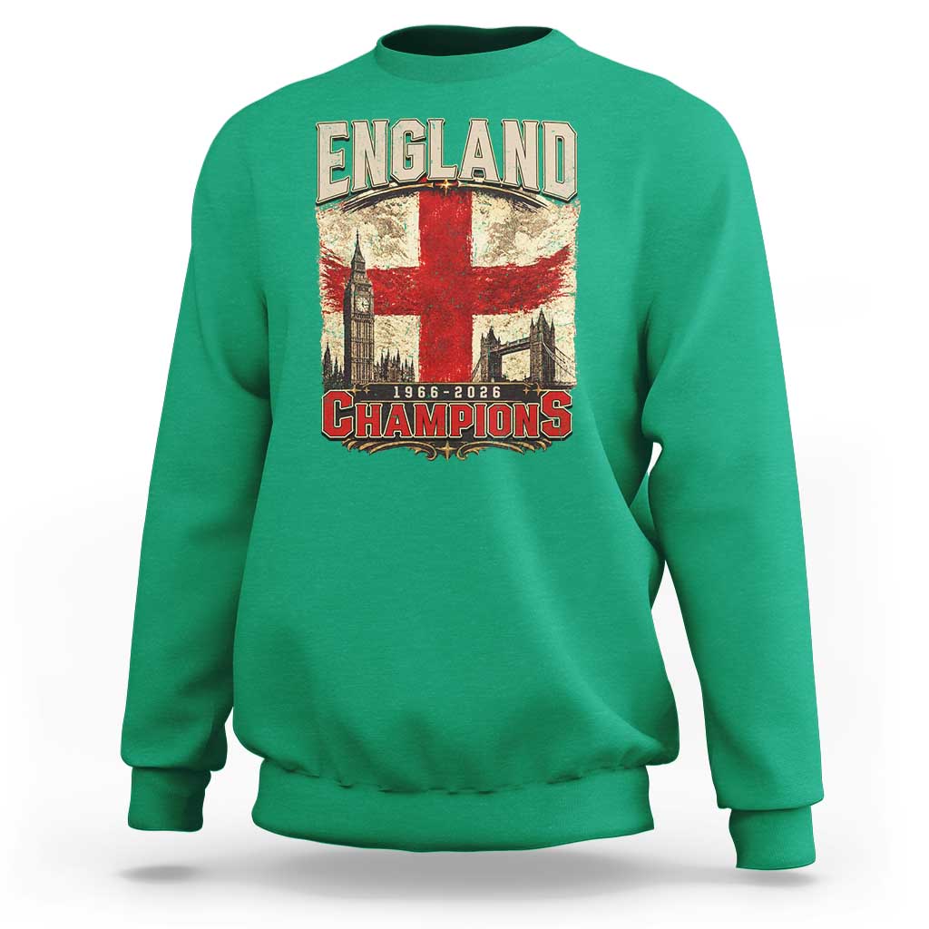 Vintage England Champions Sweatshirt Proud Football Fan Heritage