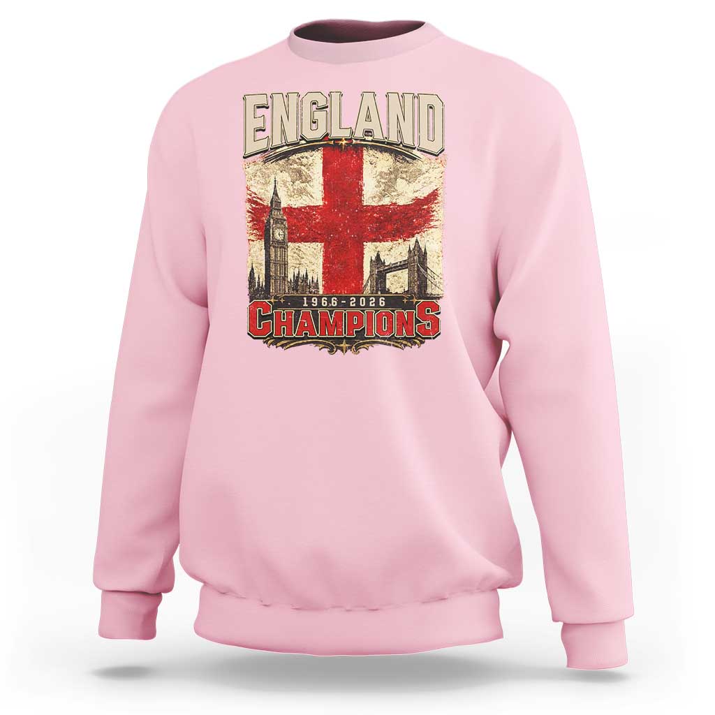 Vintage England Champions Sweatshirt Proud Football Fan Heritage