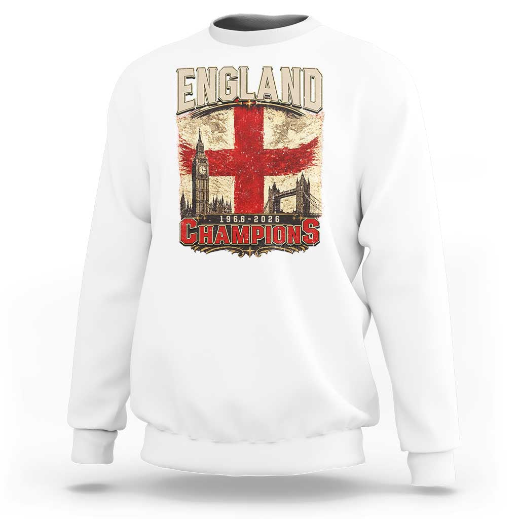 Vintage England Champions Sweatshirt Proud Football Fan Heritage