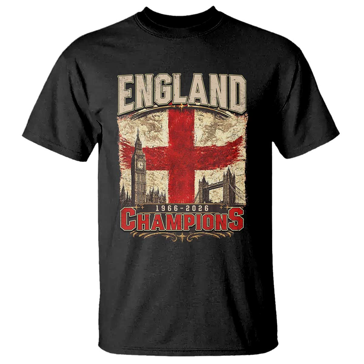 Vintage England Champions T Shirt Proud Football Fan Heritage