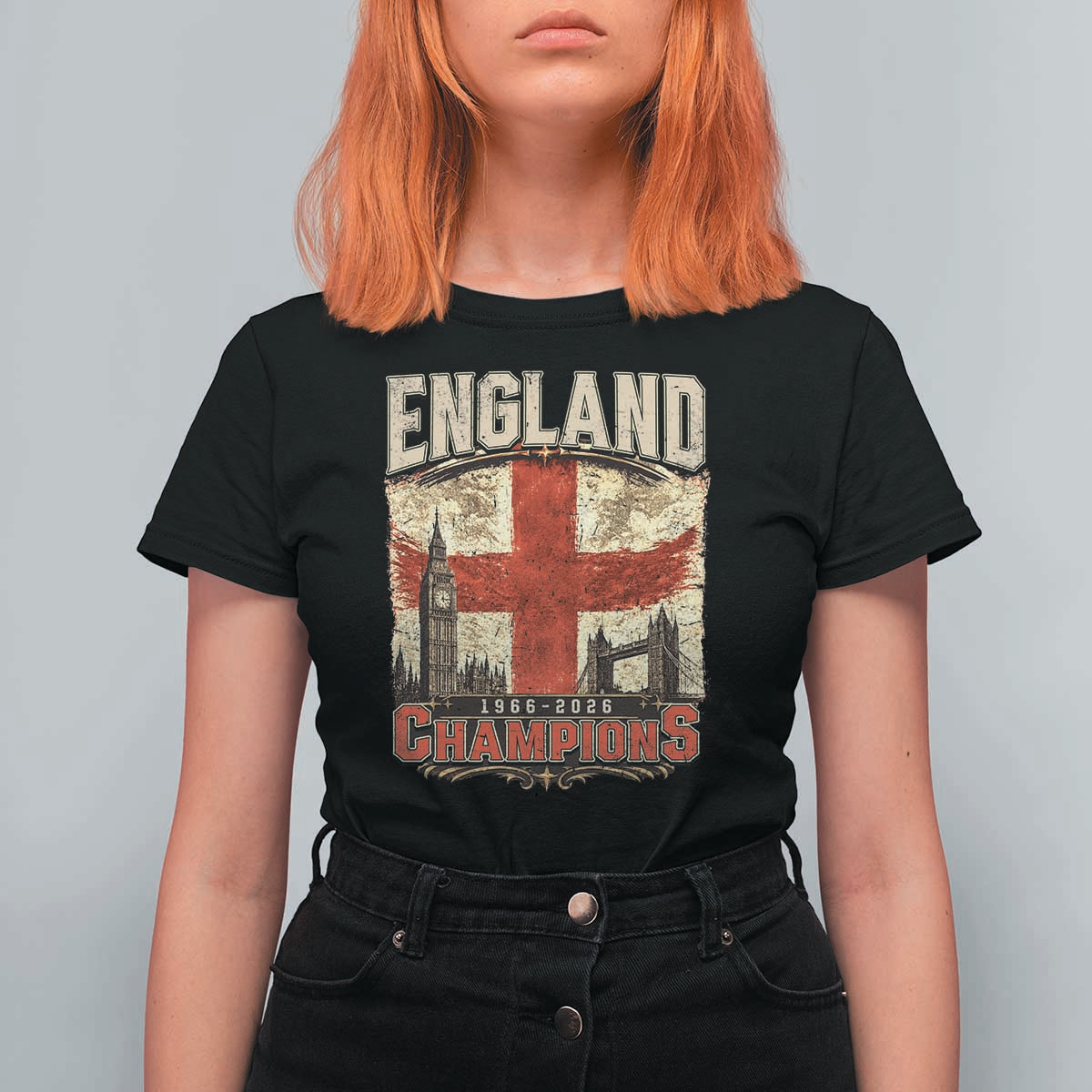 Vintage England Champions T Shirt For Women Proud Football Fan Heritage