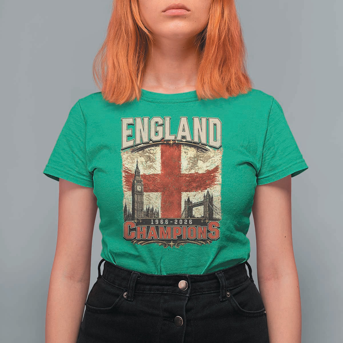 Vintage England Champions T Shirt For Women Proud Football Fan Heritage