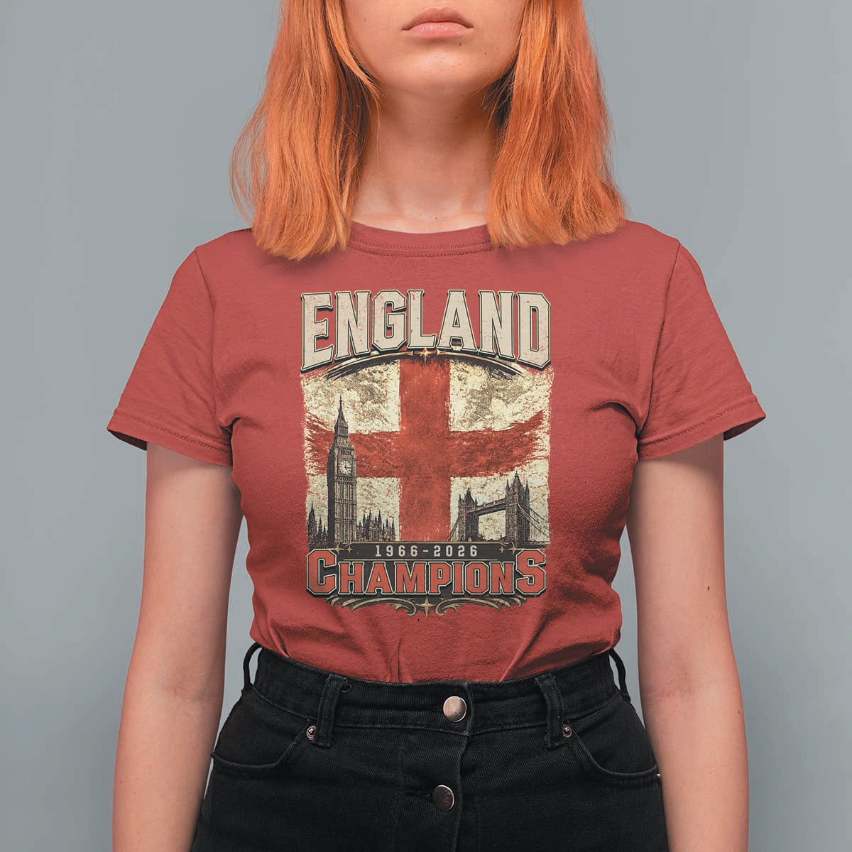 Vintage England Champions T Shirt For Women Proud Football Fan Heritage