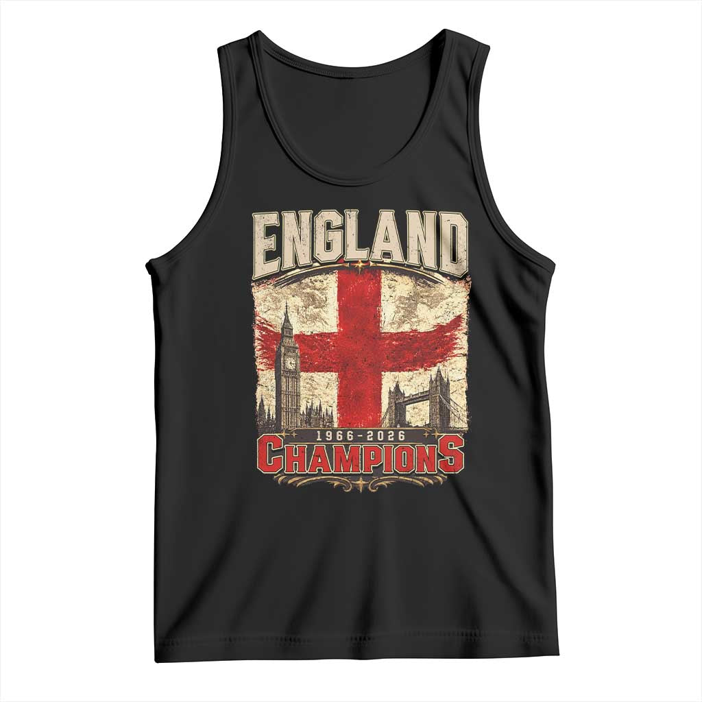 Vintage England Champions Tank Top Proud Football Fan Heritage
